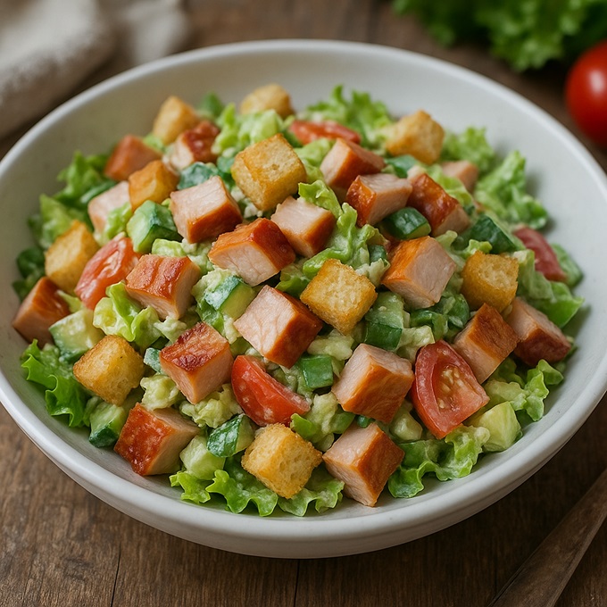 Салат с копченой курицей