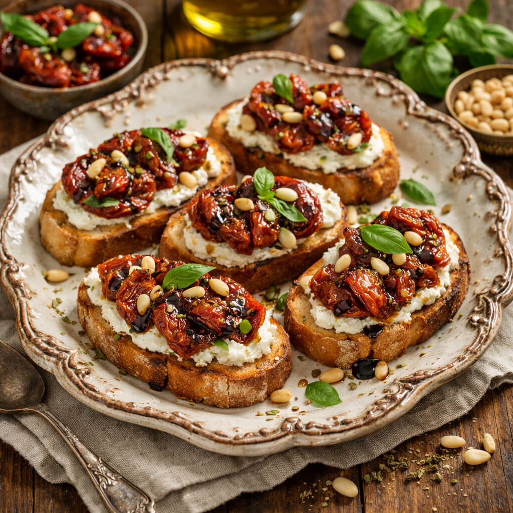 Секреты брускетты с вялеными помидорами