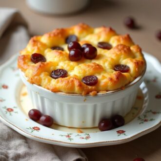 Творожная запеканка-суфле с изюмом