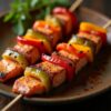 Шашлык из лосося и болгарского перца
