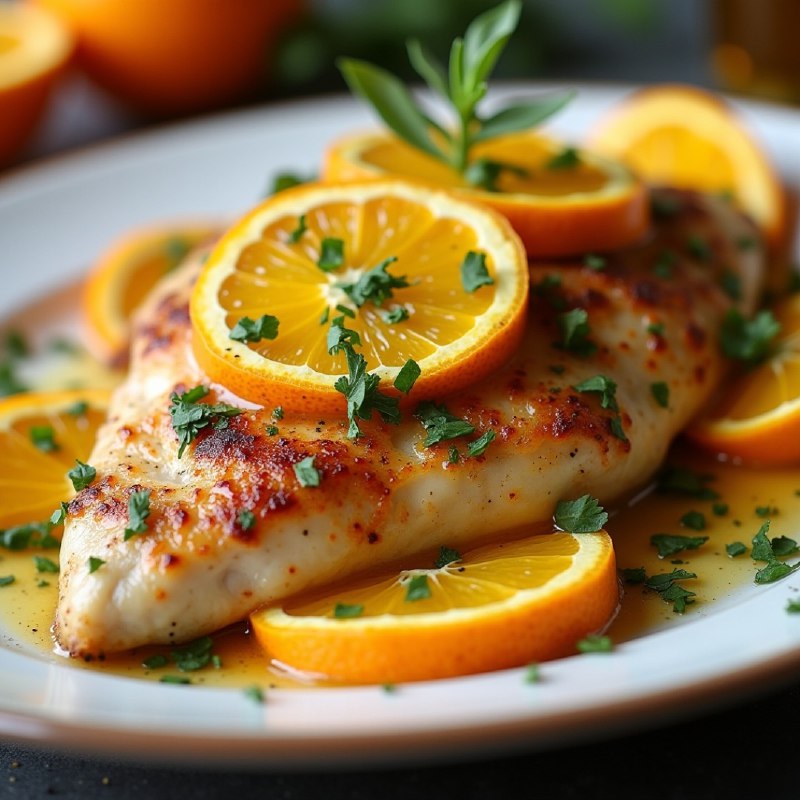 Куриная грудка в чесночно-апельсиновом маринаде