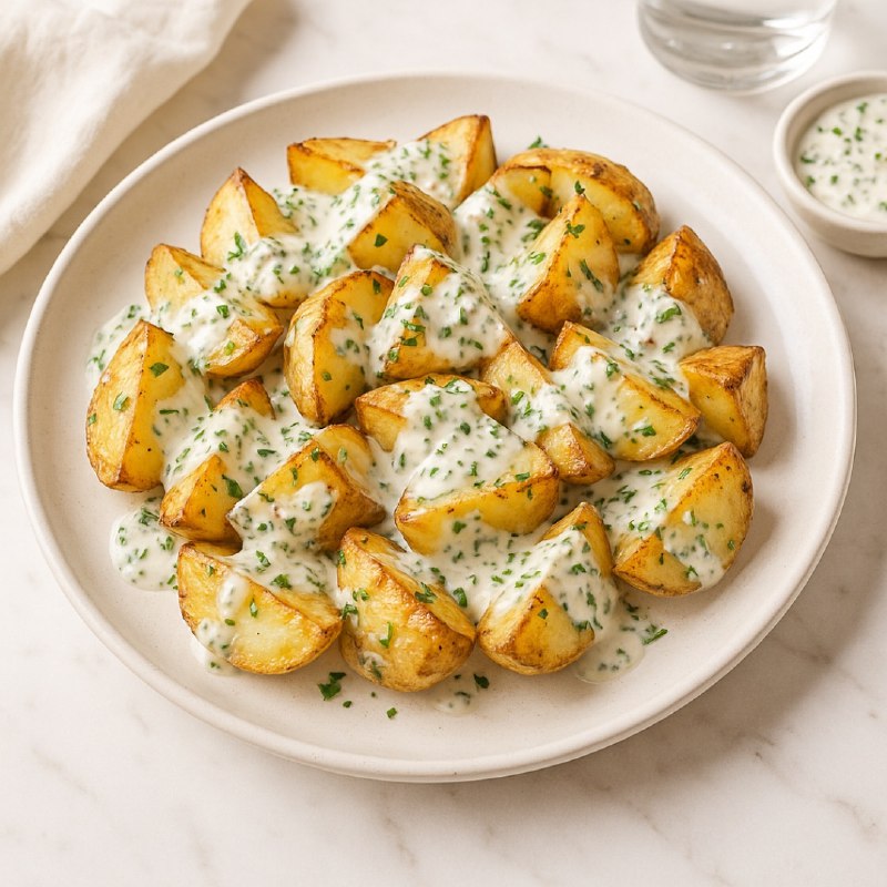 Картошка в чесночно-сметанном соусе