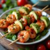 Мексиканские шашлыки из креветок и авокадо