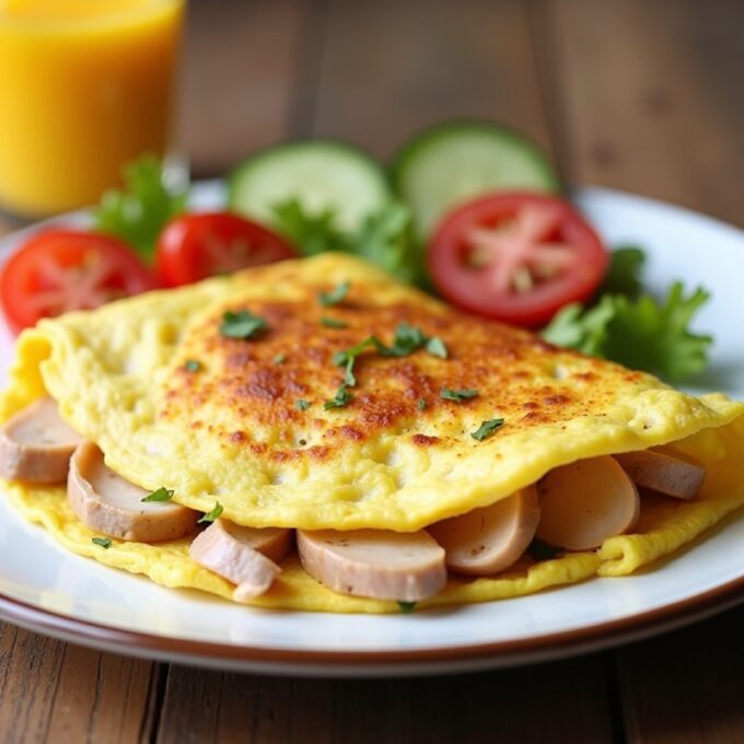 Омлет с тунцом и овощами