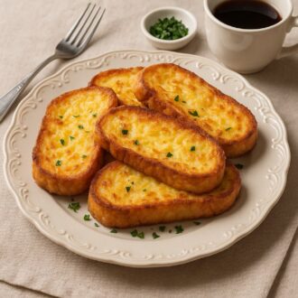 Гренки с яйцом и сыром
