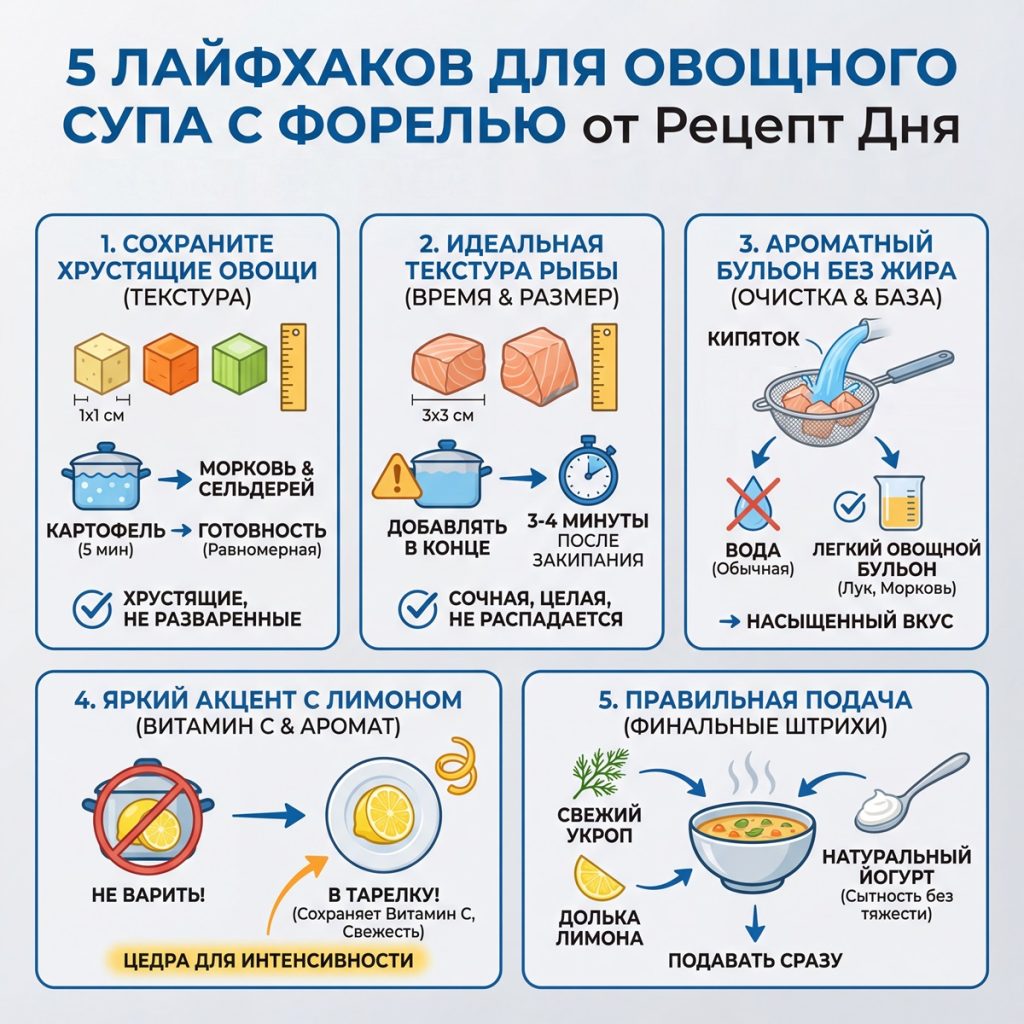 5 лафхаков для приготовления овощного супа с форелью 2026