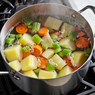 Овощной суп с форелью 2