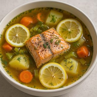 Овощной суп с форелью 4