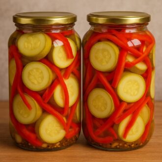 Маринованные кабачки с болгарским перцем