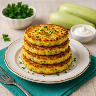Кабачковые оладьи с сыром