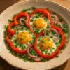 Яичница с болгарским перцем и луком