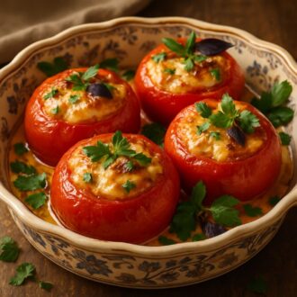 Запеченные фаршированные помидоры