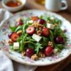 Салат с рукколой, сливами и фетой