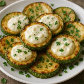 Жареные кабачки с сырным соусом