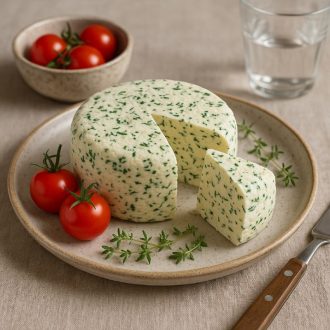 Домашний сыр с пряными травами и помидорами
