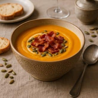 Тыквенный суп с беконом