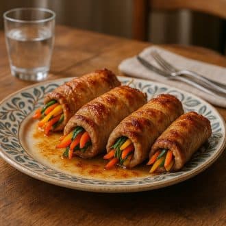 Свиные рулетики с овощной начинкой