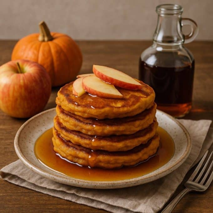 Яблочные оладьи с тыквой