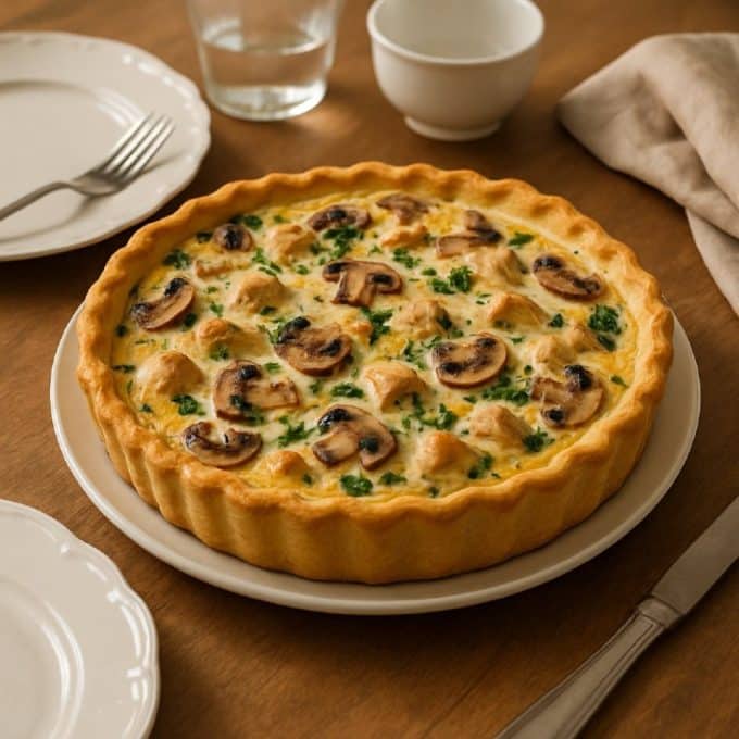 Киш с курицей и грибами