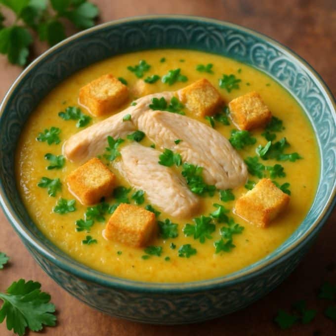 Овощной суп-пюре с индейкой