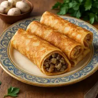 Блины, фаршированные грибами