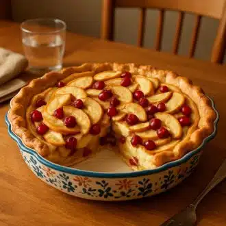 Пирог с брусникой и яблоками
