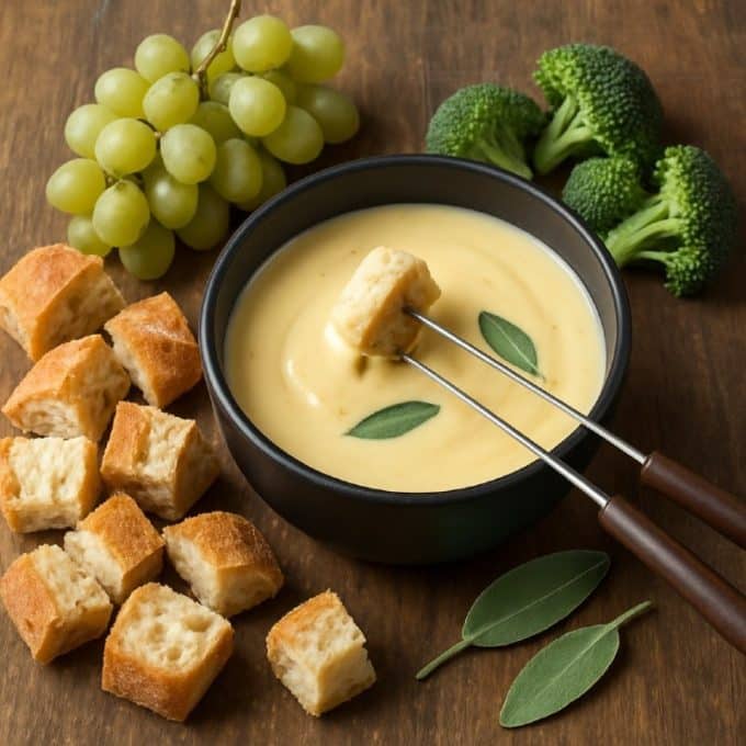 Сырное фондю с шалфеем