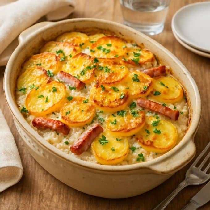 Запечённый картофель с сыром и карбонадом