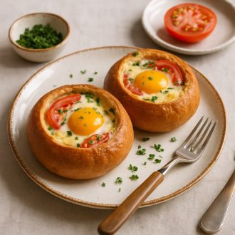 Яичница в булочках