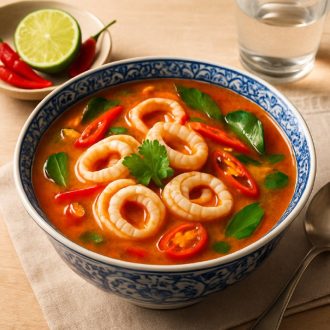 Острый том-ям с кальмарами