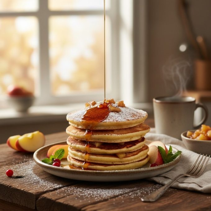 Яблочные панкейки