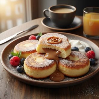 Сырники с начинкой из вареной сгущенки