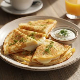 Сырные блины с укропом