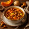 Суп с лисичками и тыквой