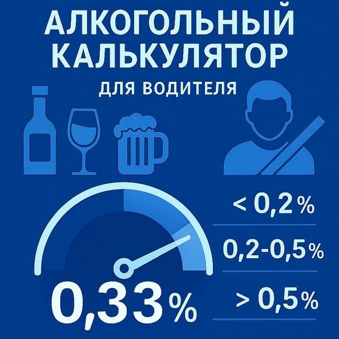 Алкогольный калькулятор для водителя 2026
