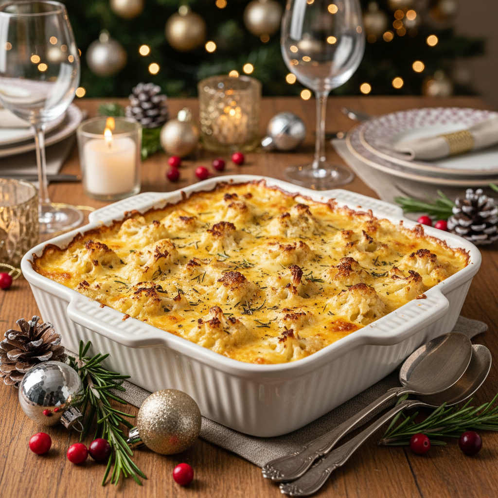 Цветная капуста, запеченная в духовке с сырным соусом