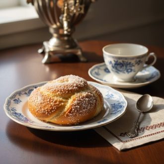 Московская булочка с сахаром