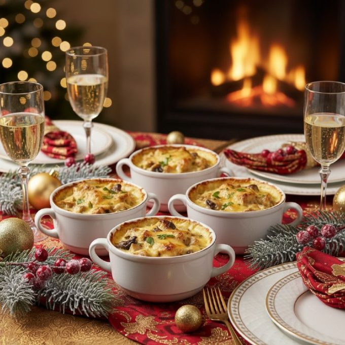 Жюльен с грибами и курицей