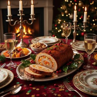 Мясной рулет с яблоками и морковью