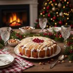 Пирог с клюквой и сахарной глазурью