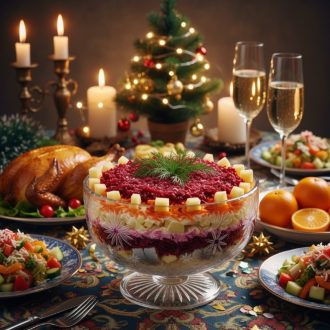 Селедка под шубой с яблоком