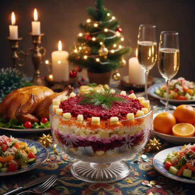 Селедка под шубой с яблоком