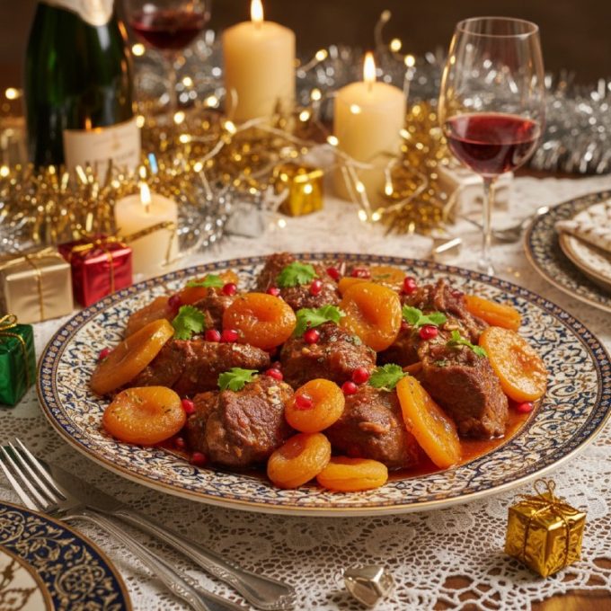 Баранина, тушенная с айвой