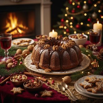 Кекс с орехами и какао