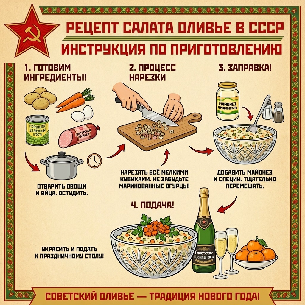 Классический рецепт Оливье из СССР