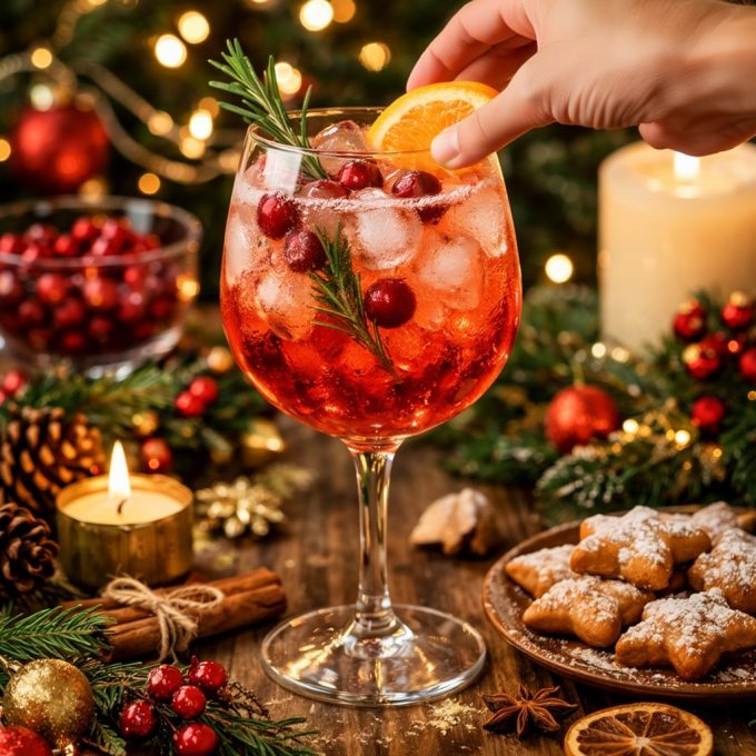 Украсьте апельсином и розмарином (розмарин можно слегка “похлопать” ладонями — аромат станет ярче).