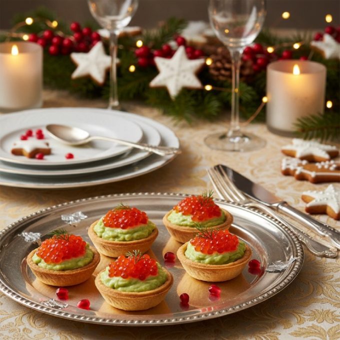 Тарталетки с икрой и авокадо