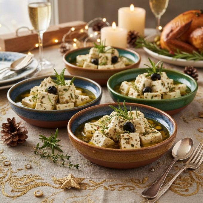 Маринованная фета с травами и оливками