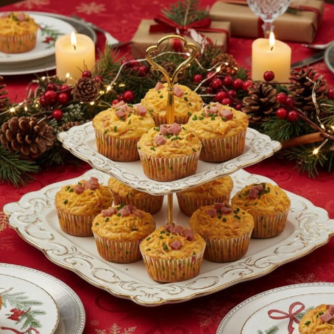 Капкейки с ветчиной и сыром