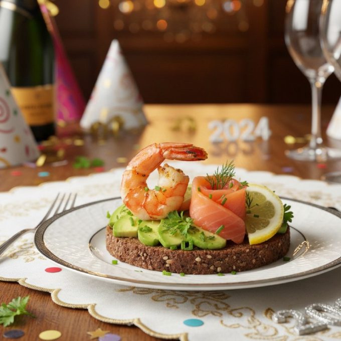 Канапе на чёрном хлебе